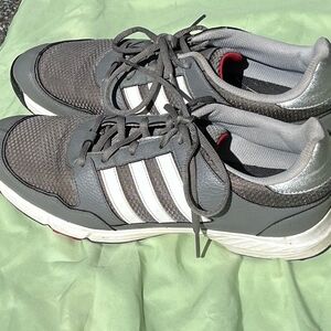 Adidas Gray and White Athletic Golf Shoes